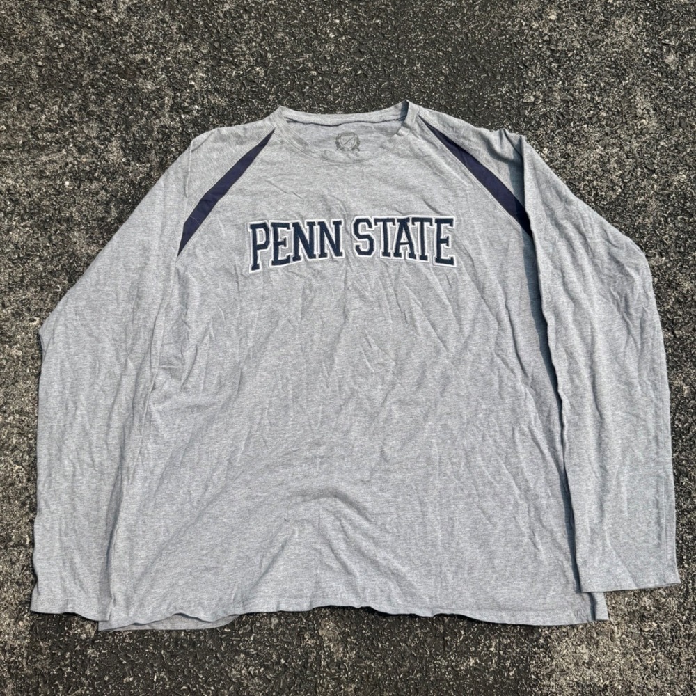 Penn State Nittany Lions Mens XL Long Sleeve T-Shirt Heather Gray Navy Blue